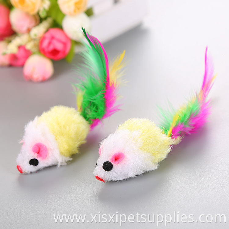 ready for shipping plush mouse cat toy mice with rattle